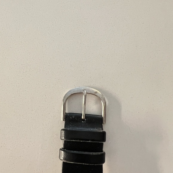 NWT 90s big Watch Silver-tone Bezel Genuine Leather Band - Picture 13 of 17